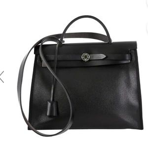 Hermés Herbag Zip Leather Berline Vache Canvas 31